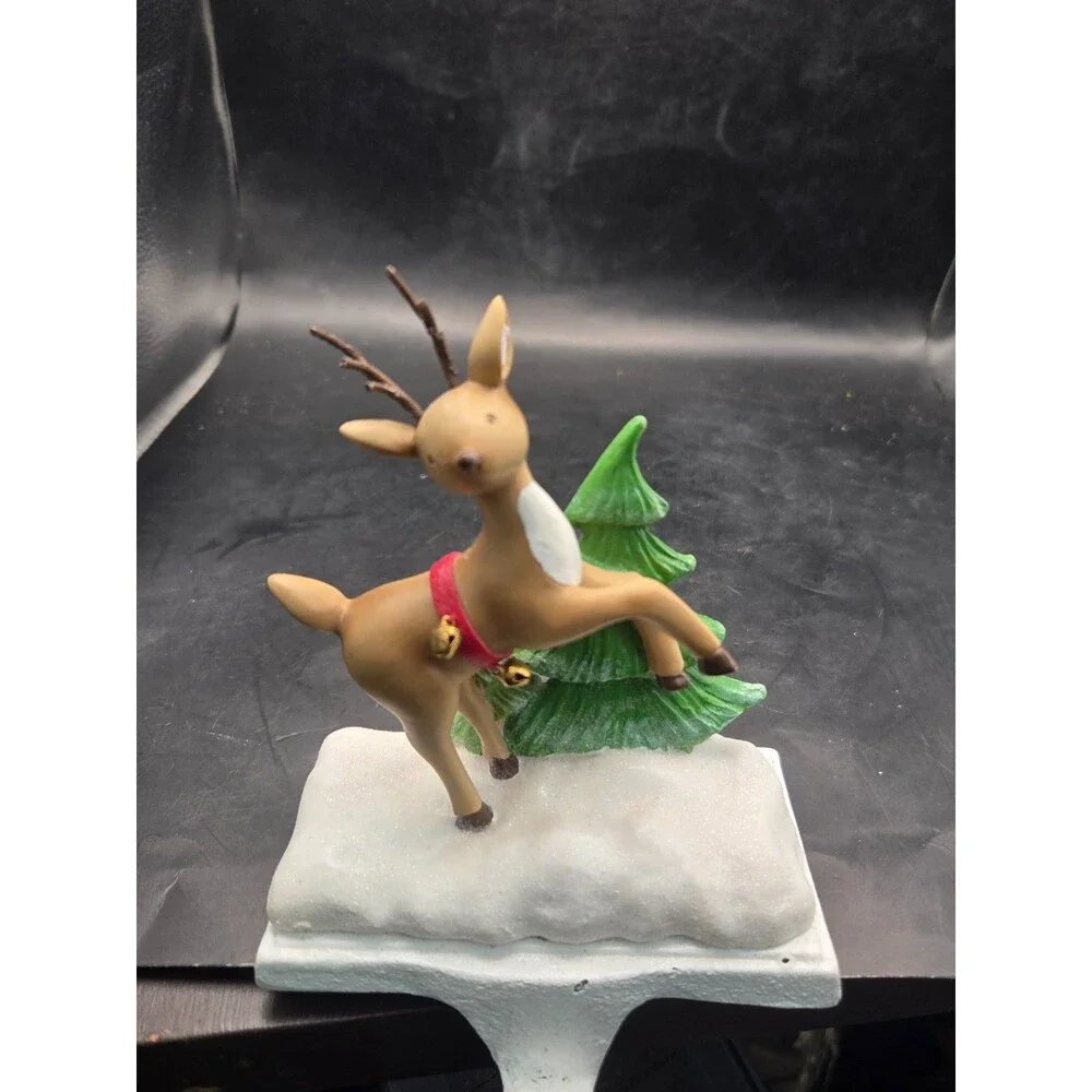 Reindeer Donner Cast Iron and Resin Christmas Stocking Holder